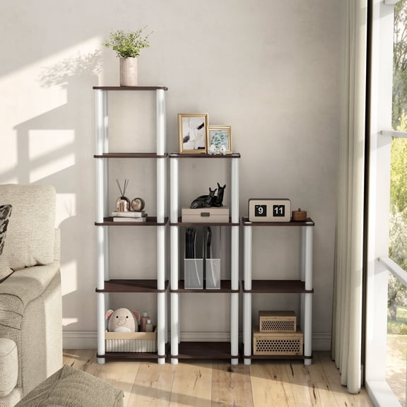 Quincy 58.22 in. Tall Wood 4-Shelf Modular Shelving Unit