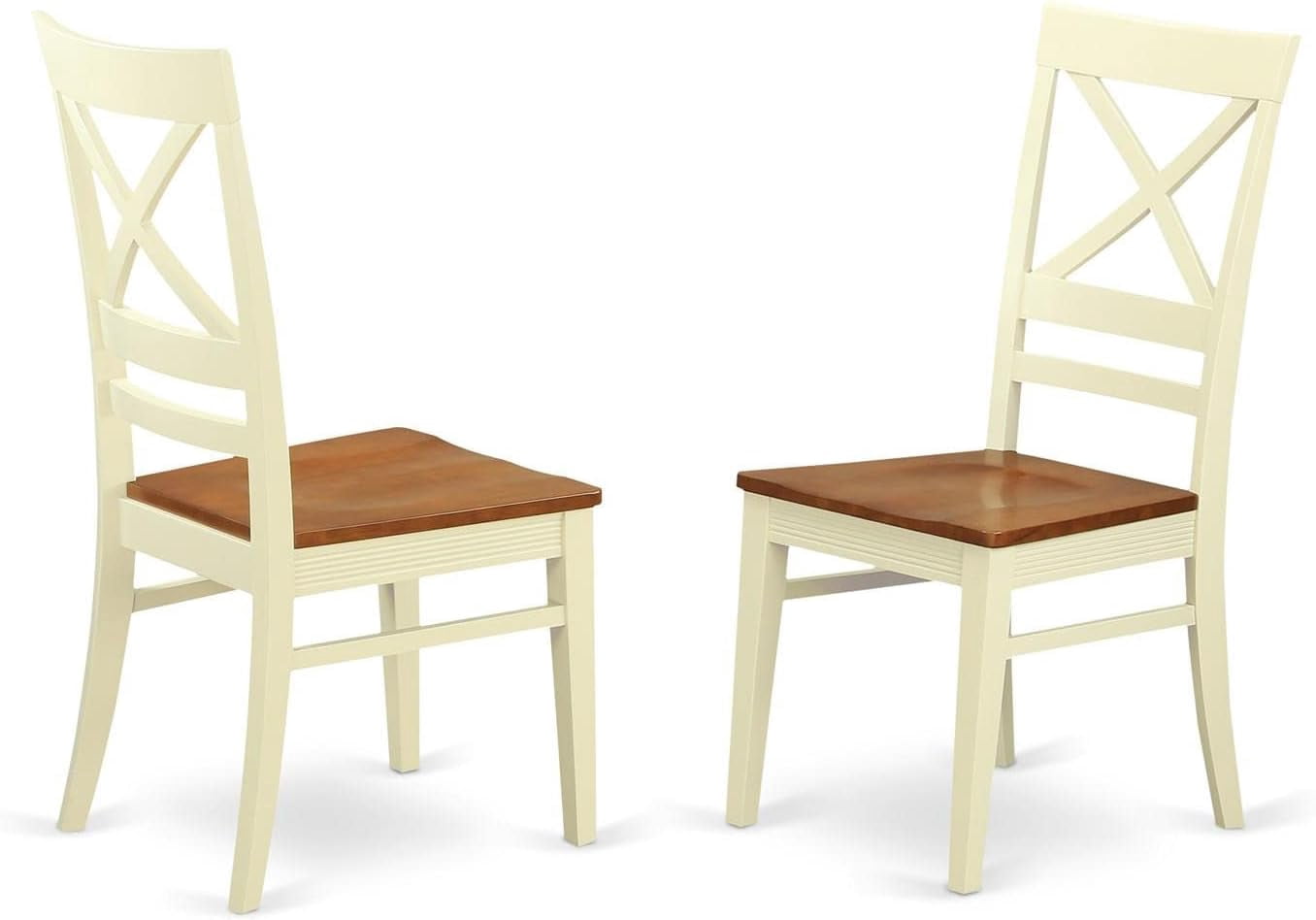 Quincy Dining Room Cross Back Solid Wood Seat Chairs, Set Of 2