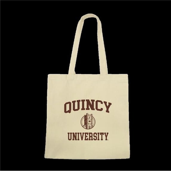 Quincy Hawks Institutional Seal Tote Bags, Natural - One Size