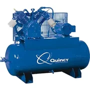 Quincy QT-15 Splash Lubricated Air Compressor with MAX Package - 15 HP, 230 Volt, 3 Phase, 120 Gallon Horizontal, Model Number 2153DS12HCA23M