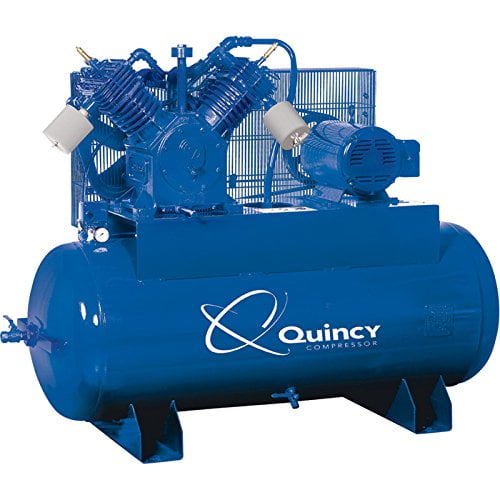 Quincy QT-15 Splash Lubricated Air Compressor with MAX Package - 15 HP, 460 Volt, 3 Phase, 120 Gallon Horizontal, Model 2153DS12HCA46