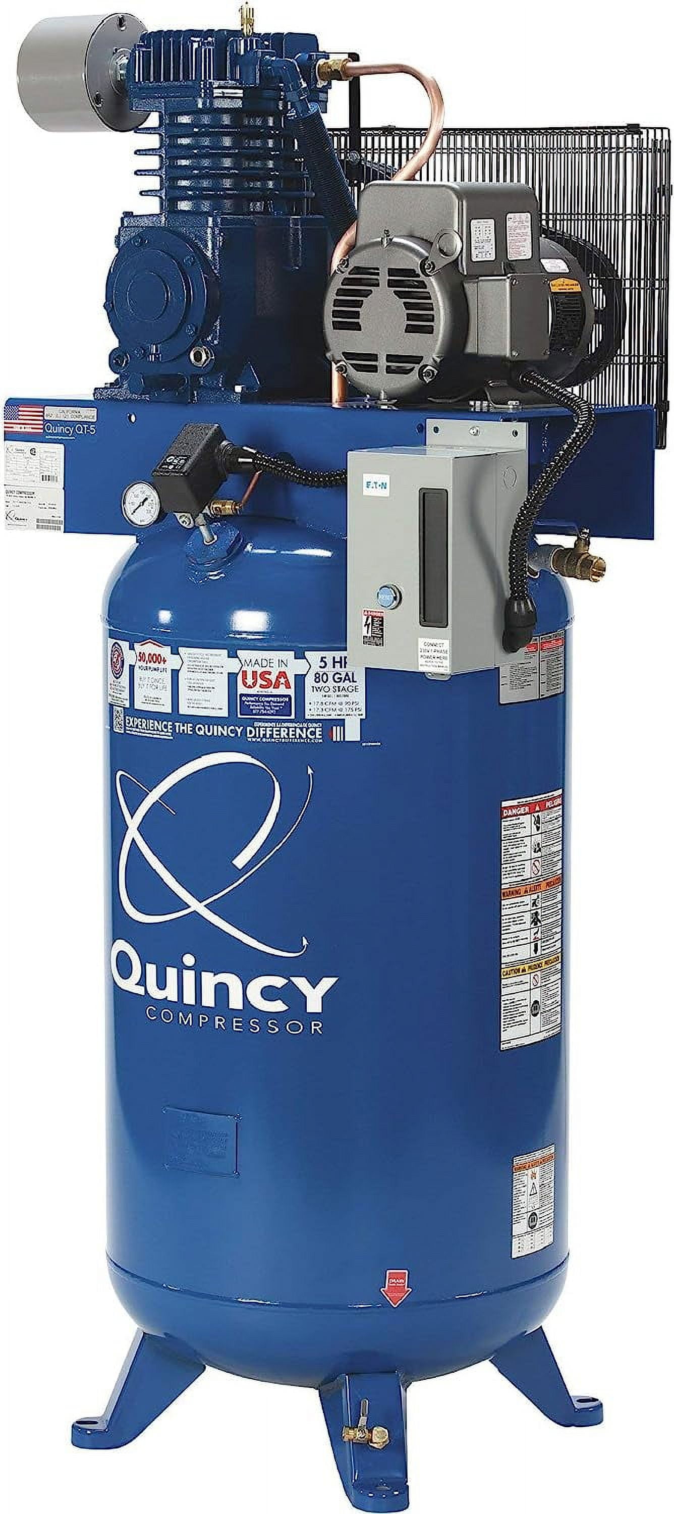 Quincy QT5 Splash Lubricated Reciprocating Air Compressor with MAX