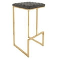 thumbnail image 1 of Quincy Quilted Stitched Leather Bar Stools with Gold Metal Frame, Grey, 1 of 1