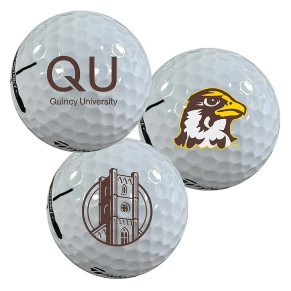 Quincy University Hawks Logo Edition Taylormade Distance+ Golf Balls 12-Pack (Dozen)