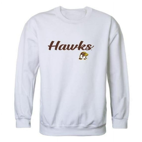 Quincy University Hawks Script Crewneck Sweatshirt, White - Medium
