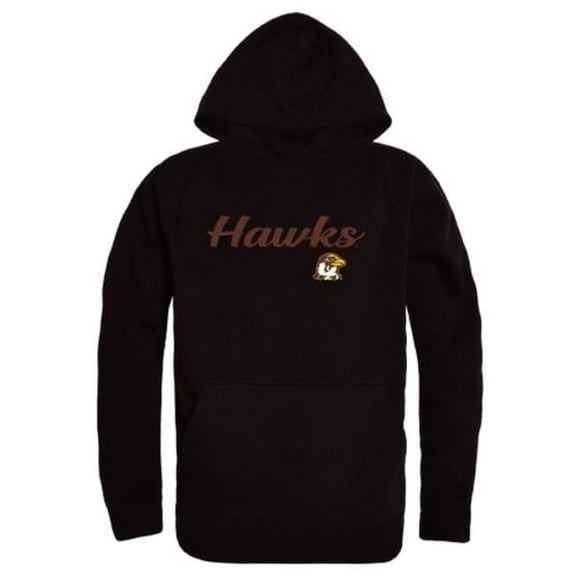 Quincy University Hawks Script Hoodie, Black - Extra Large