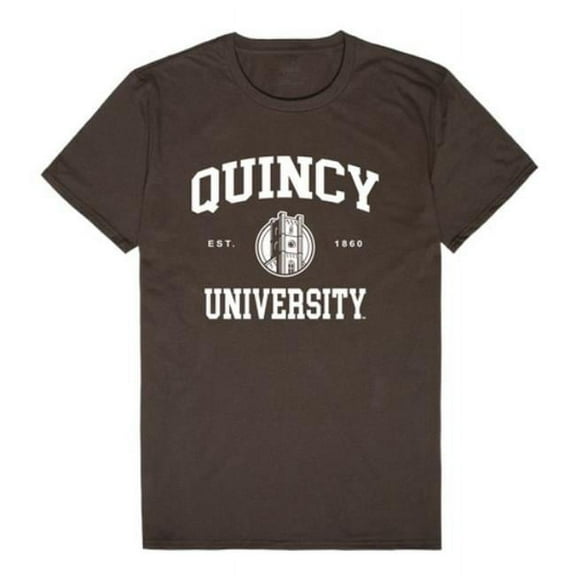 Quincy University Hawks Seal College T-Shirt, Brown - Large