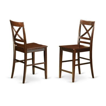 Quincy X-Back Counter Height Dining Chair with Wooden Seat - Set of 2