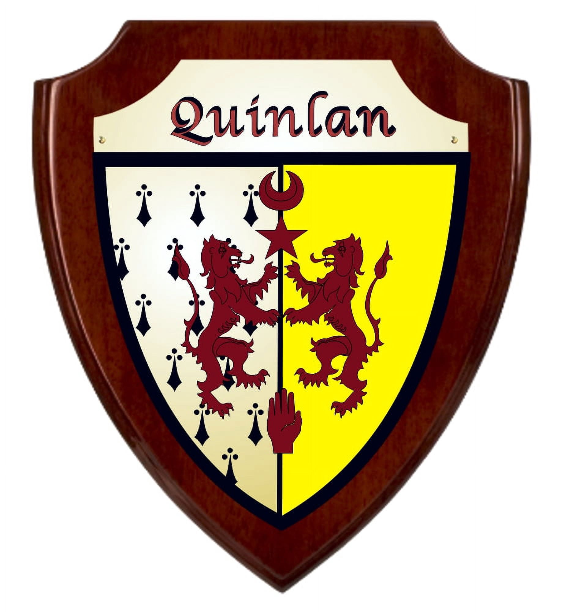 Quinlan Irish Coat of Arms Shield Plaque - Rosewood Finish - Walmart.com