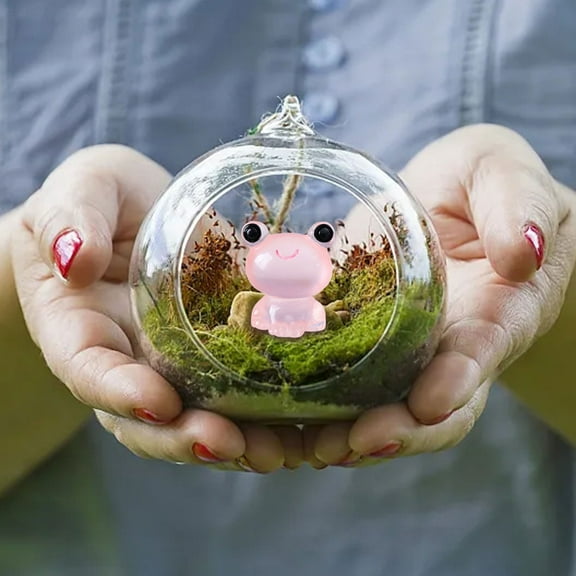 Todaioua 1 Pc Mini Resin Frog Figurine Glow in The Dark, Tiny Fish Tank Decor, Miniature Garden & Dollhouse Accessory, DIY Craft, Hidden Garden Decor, Blue Frog Statue for Indoor & Outdoor Use