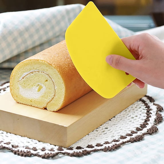 1 Pcs Dough Scraper, Bowl Scraper Bread Cream Cake Pizza Cutter Bench Scraper- Flexible Plastic Multi-Function Kitchen Tools