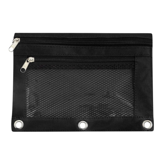 Todaioua 3 Ring Pencil Pouch, Binder Pencil Pouch,Durable Zip Binder Pencil Bags,Zipper Pen Pouches with Clear Window,Binder Pouch Pencil Case Bag for Office Supplies Cosmetics