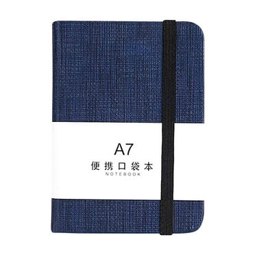 Quinlirra A7 Pocket Notebook, Small Notebook, Hardcover PU Leather Notebook, Pocket Journal for College Ruled, Work Notebook-Dark Blue&3.1*4.4inch