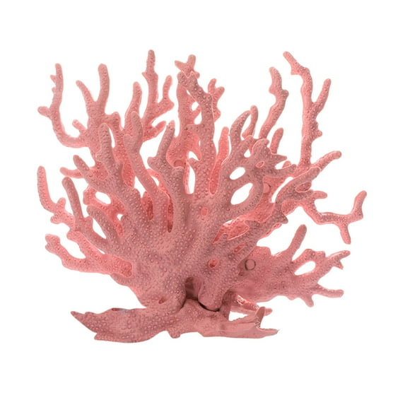 Quinlirra Artificial Aquarium Coral Decor, Plastic Faux Coral Reef Decorative Cute Fish Tank Decorations, Realistic Ocean Plant Ornaments for Party, Living Room-Pink&6.7*2.6*5.7inch