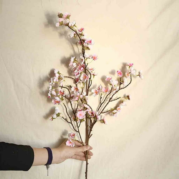 Artificial Cherry Blossom Flower, Silk Peach Flowers, Fake Plants, Bouquet Faux Silk Flowers, Arrangements for Party Office Home Wedding Decor-B&38.18inch
