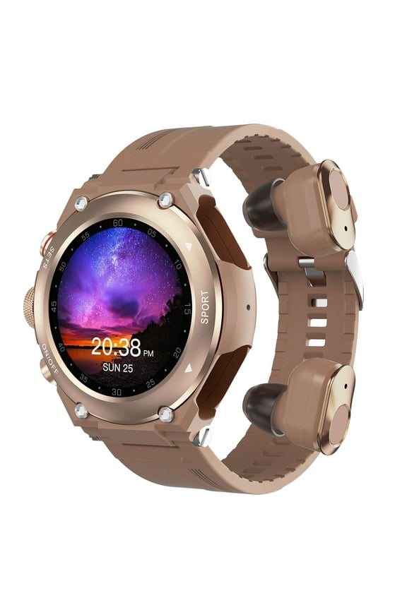 Back to School T92 Smartwatch with Earbuds MP3 Bluetooth Earphones 3-in-1 1.28-inch Smartwatch with Built-in Wireless Earbuds Speaker Circular Fitness Music