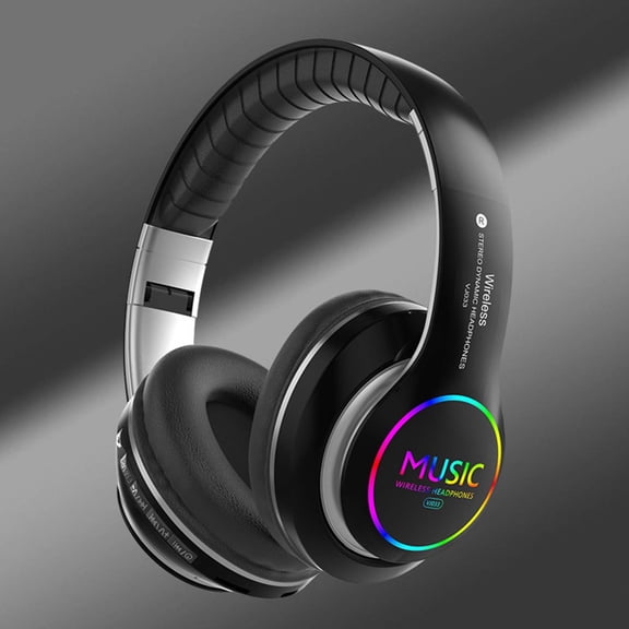 Bluetooth 5.0 Subwoofer Head-Mounted Foldable Headphones - Built-In Mic Wireless Call Folding Stereo Noise Cancellation Over Ear Soft Earmuffs Headset hers Day Gifts