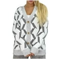 thumbnail image 1 of Quinlirra Cardigan Sweaters for Women Trendy Women's Loose Casual V-neck Cardigan Long Sleeved Sweater Knitted Cardigan, 1 of 1