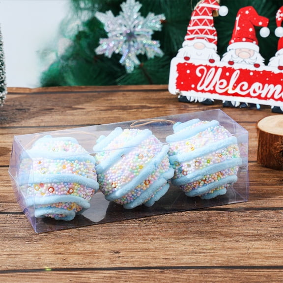 3PCS Boho Christmas Ball Ornaments Set, 3.14"/80MM Shatterproof Christmas Tree Hanging Decorations, for Rustic Home Party Indoor Thanksgiving Xmas Decor.