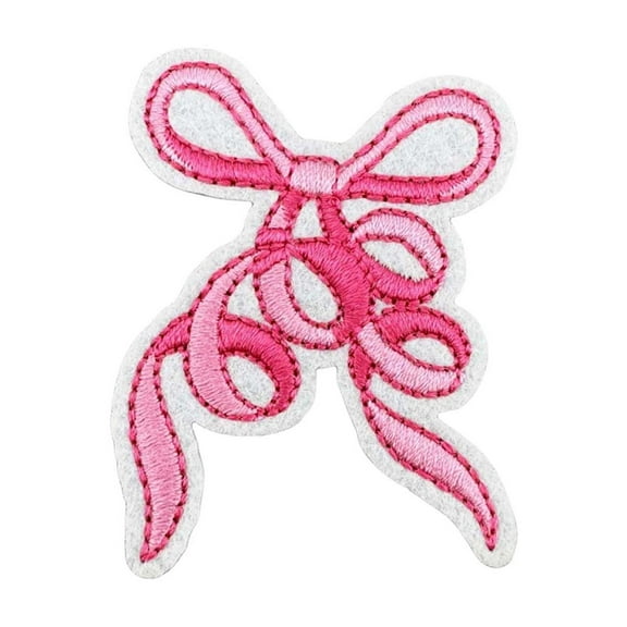 Todaioua Bow Embroidery Patch Sticker for Clothing, DIY Craft, Jeans, Jackets, Hats, Bags, Iron-On Sew-On Applique, Washable, Durable, 2.75 Inch, 5 Pack