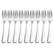 Quinlirra Clearance Cake Forks Set of 8, Stainless Steel Cocktail Forks, Stylist Small Appetizer Forks, Dishwasher Safe, for Fruit, Ice Cream, Salad, Steak, Pizza, Noodles-Silver&5.51inch Length
