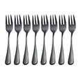 thumbnail image 1 of Quinlirra Clearance Cake Forks Set of 8, Stainless Steel Cocktail Forks, Stylist Small Appetizer Forks, Dishwasher Safe, for Fruit, Ice Cream, Salad, Steak, Pizza, Noodles-Black&5.51inch Length, 1 of 8