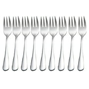 Quinlirra Clearance Cake Forks Set of 8, Stainless Steel Cocktail Forks, Stylist Small Appetizer Forks, Dishwasher Safe, for Fruit, Ice Cream, Salad, Steak, Pizza, Noodles-Silver&5.51inch Length