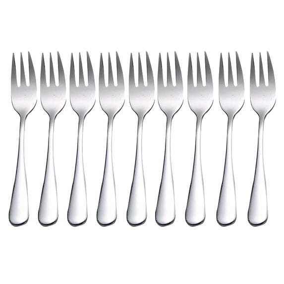 Quinlirra Clearance Cake Forks Set of 8, Stainless Steel Cocktail Forks, Stylist Small Appetizer Forks, Dishwasher Safe, for Fruit, Ice Cream, Salad, Steak, Pizza, Noodles-Silver&5.51inch Length