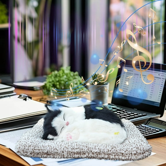 Todaioua Cat Plush Toy with Voice, Realistic Lifelike Stuffed Interactive Pet Toy, Companion Dog with Handcrafted Synthetic Fur, Activated Charcoal Odor