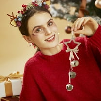 Todaioua Christmas Bells - 3 Vintage Cluster Cow Bells on Rope, Hanging Decorative for Wall, Bedroom, Living Room, Door, Harmony Handmade Rustic Bell