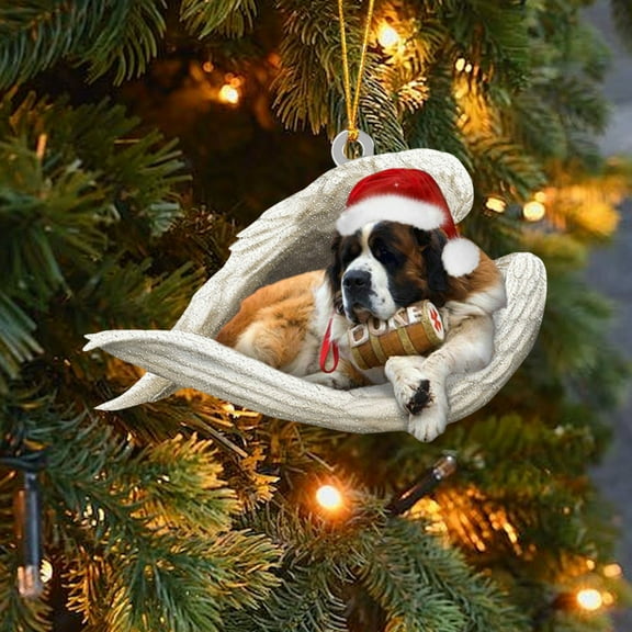Christmas Tree Decorations New Sleeping Angel Dog Funs Cartoon Xmas Tree Hanging Decoration Ornament Winter 2024 Tiny Fun Gifts for Christmas Tree Farmhouse Outdoor
