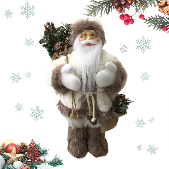 Todaioua Creative Santa Figurine Figure Collectible Christmas Standing Santa Claus Xmas Santa Decorations Ornaments for Home Party Tabletop Window Fireplace Decor Presents