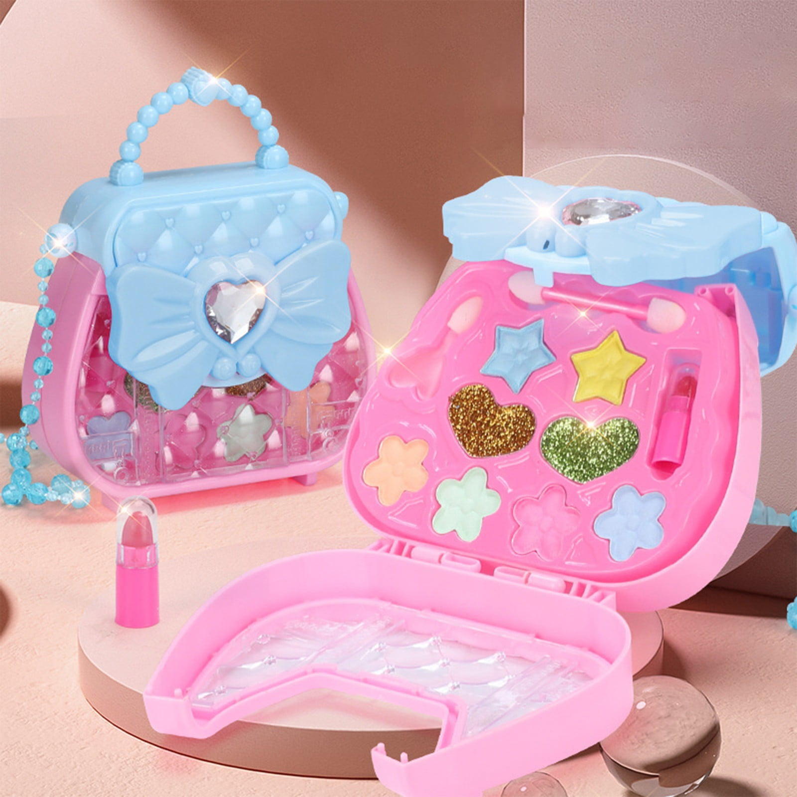 Kids Makeup Kit Beauty Set with Red Glitter Bag – High Quality Plastic