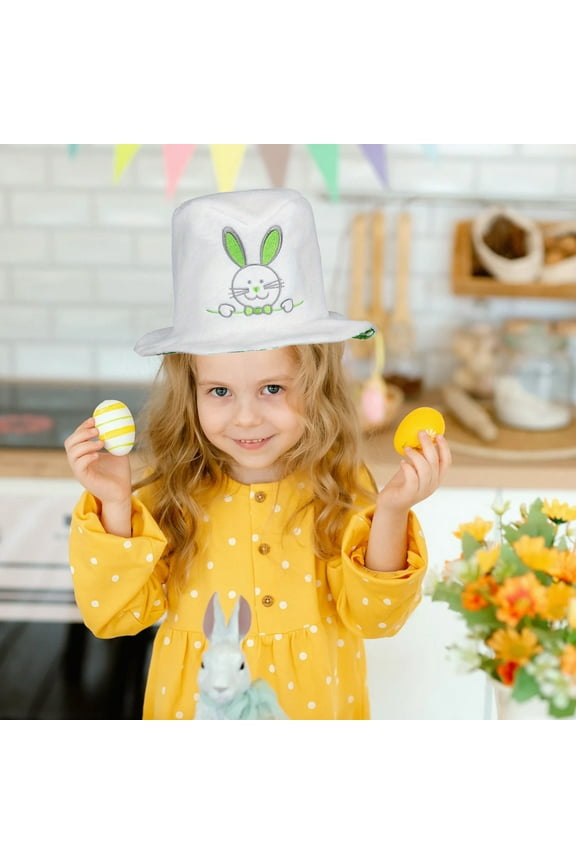 Easter Bunny Ear Hat Velvet Bucket Hat Party Headdress Easter Decoration Hat Clothing Accessories for Easter Celebration Green