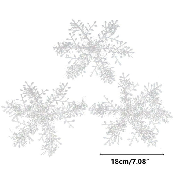 Large Snowflakes Ornaments Glittered Snowflakes Decorations Christmas Hanging Snowflake Decorations for Winter Christmas Tree Decorations Craft Snowflakes (White)