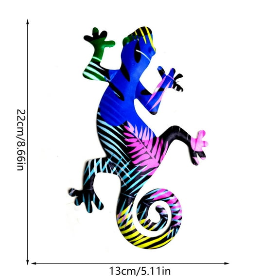 Lizard Wall Decor, Metal Gecko Decoration Hanging Art for Outdoor Backyard Fence Patio Garden or Indoor Home Bathroom (5.12*8.66inch)