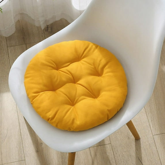 Quinlirra 1 Pcs Padded Round Chair Cushion, Detachable Chair Seat Cushion with Removable Cover and Rubber Back Anti Slip Kitchen Dining Chair Pad
