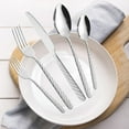 thumbnail image 1 of Todaioua Premium Stainless Steel Cutlery Set - Twisted Handle Design, Includes Steak Knife, Fork, Spoon - Embossed Floral Pattern, Ideal for Western Dining, Durable and Elegant Tableware, 1 of 6