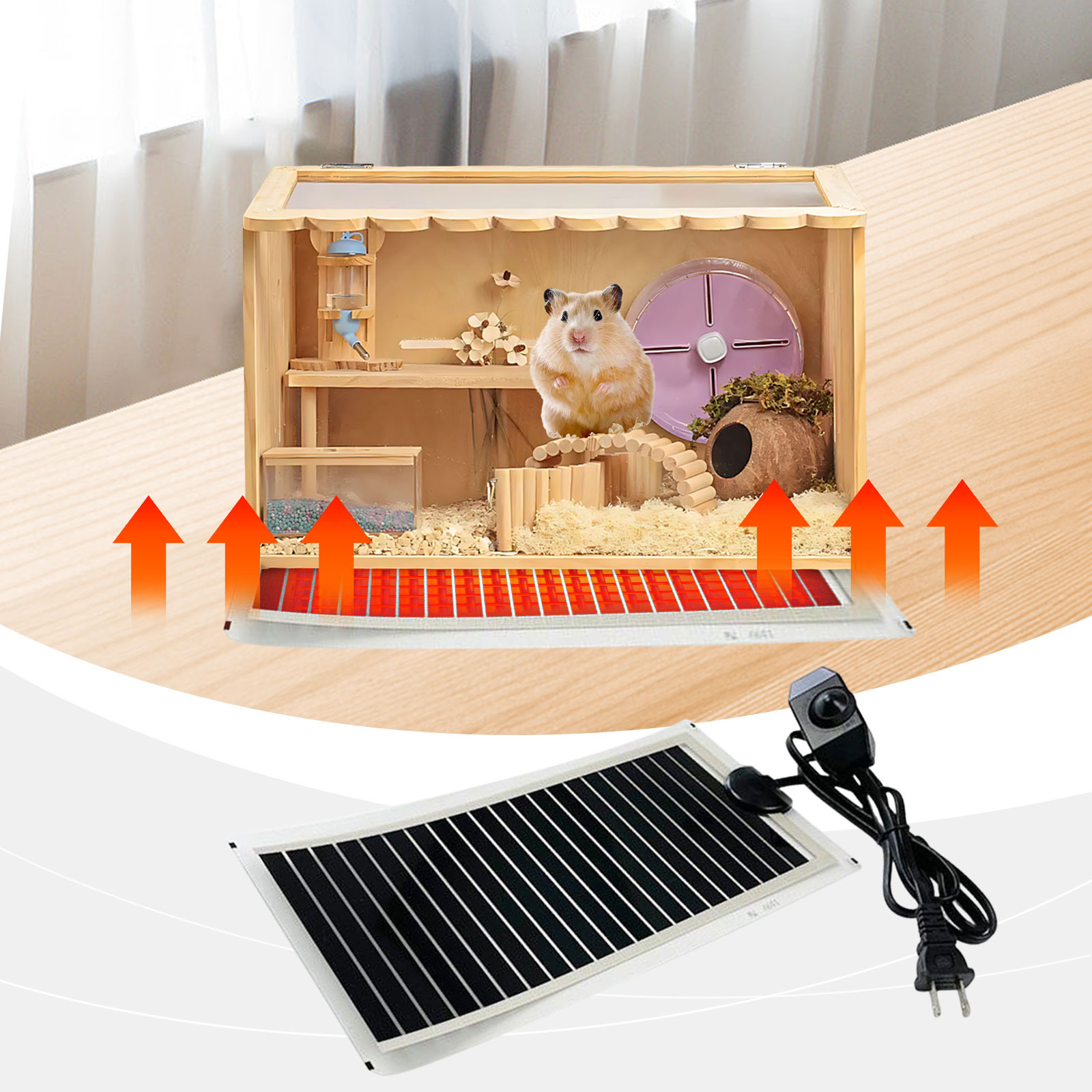 Todaioua Reptile Heating Mat 110v -- Reptile Heat Pad with Temperature Adjustment, Terrarium Heat Mats, Safety Reptile Heat Mat for Turtle, Tortoise, Snakes, Lizard, Gecko Hermit Crab