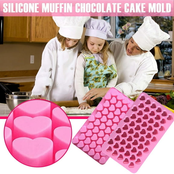 Todaioua Silicone Mini Heart 55-Cavity Molds for Baking,Heart Silicone Mold Mini Heart Chocolate Mold, Non-Stick Food Grade Ice Cube Tray for Hard Candy, Homemade treats, Soap, Jelly