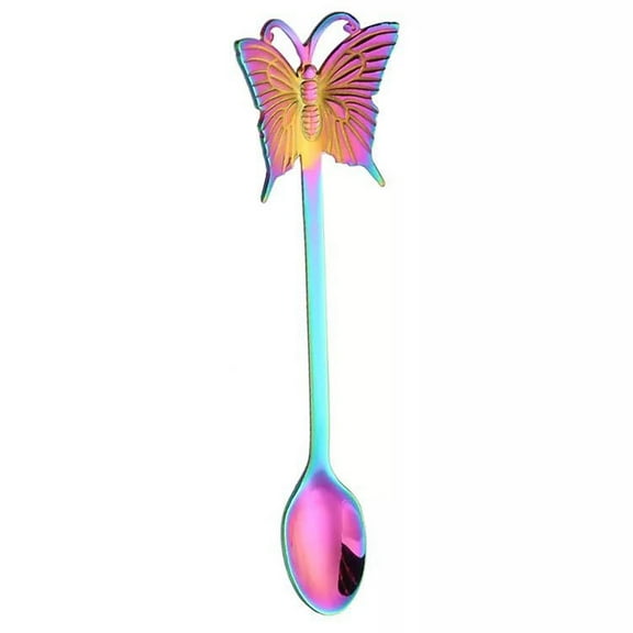 Todaioua Stainless Steel Coffee Spoons with Butterfly Designs - Ice-Cream Tea Stirring Spoons - Beautiful 5.6 Inch Dessert Demitasse Espresso Spoons - Ideal Gifts