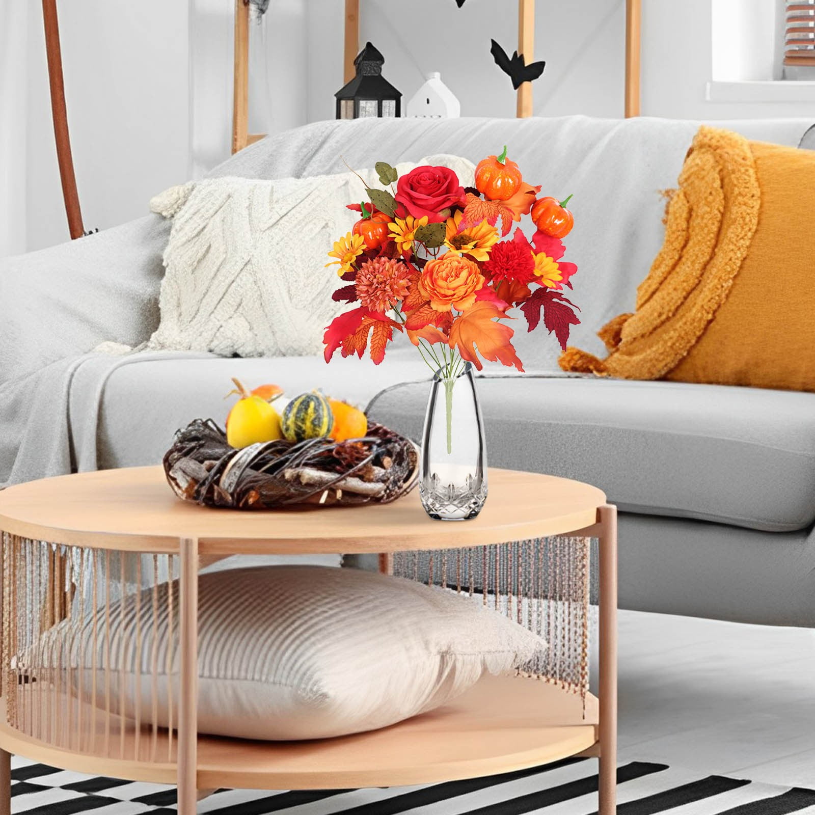 Sunflowers Artificial Flowers, Fake Silk Fall Flowers for Indoor ...