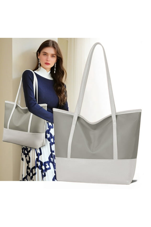 Todaioua Vintage Genuine Leather Tote Bag Handbag Shopper Purse Shoulder Bag Tote Bag Vegan Leather Casual Zipper Work Bag Weekender Hobo for Women Oversize Shoulder Travel Purse