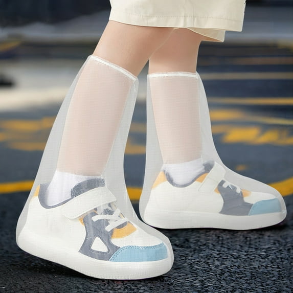 Todaioua Waterproof Rain Shoes Disposable Footwear - Durable Plastic, Drawstring Design, Non-Slip, Ideal for Rainy Days, Outdoor Use, 2 Pairs Included L