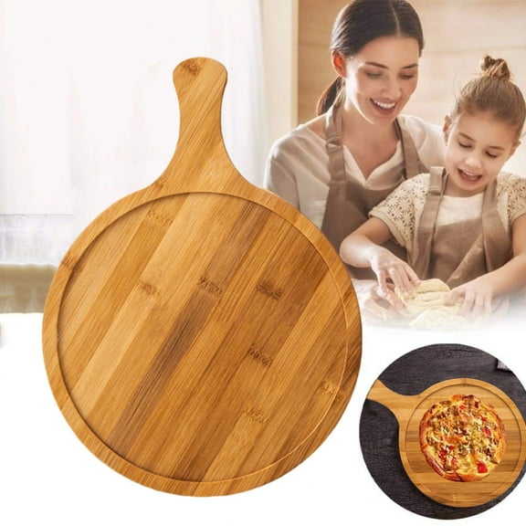 Todaioua Wood Cutting Board with Handle Wooden Chopping Board Round Cutting Boards for Kitchen Decor Large Charcuterie Board Tray Teak Meat Cheese Board Bread Serving Platter