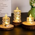 thumbnail image 1 of Todaioua flameless Crystal Candle Lights, 3 Packs of Flashing Battery-Powered LED Small Round Candles, Suitable for Weddings, Dining Tables, Marriage proposals, Home Decoration tealight 3Pc, 1 of 9