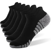 AWDENIO Compression Socks for Women & Men, 6 Pairs Men Women Low Canister Take A WalkTowel Cotton Breathable Socks