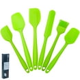 thumbnail image 1 of Quinlirra Cooking Utensils Set of 6, Silicone Kitchen Utensils with Handle, Non-stick Cookware Friendly & Heat Resistant, Includes Spatula/Ladle/Serving Spoon-Green&Set of 6, 1 of 8