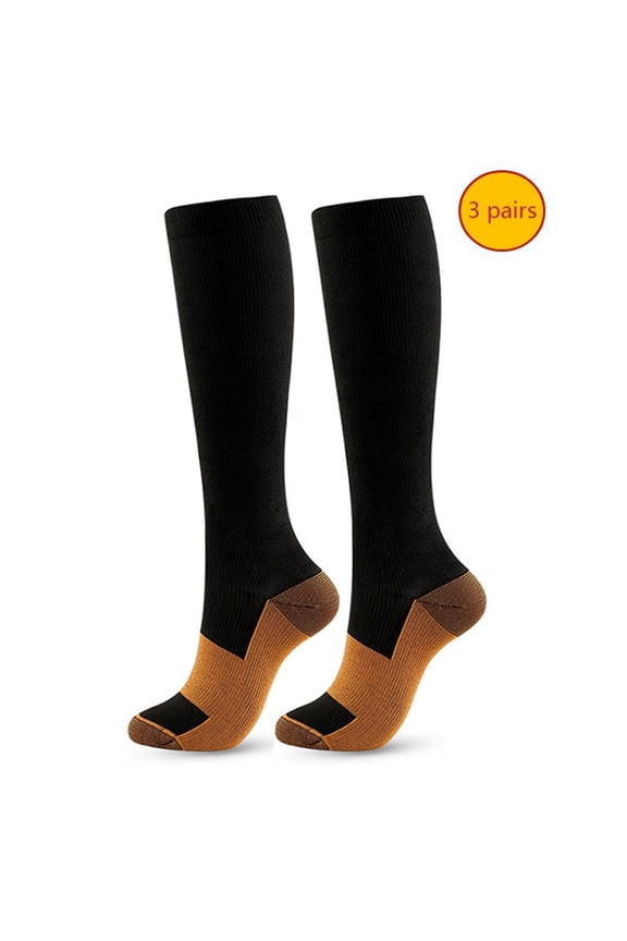 Copper Compression Socks for Women & Men, Men Women Color Pattern Gradation Colour Mixture Nylon Crew Socks