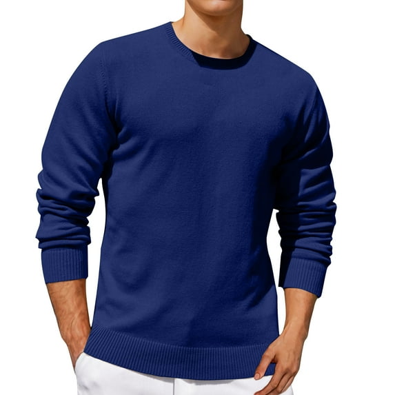 Quinlirra Crewneck Sweatshirt Men Graphic Men Solid Color Sweater Round Neck Long Sleeves Sweater Head Cover Bottom Layer Shirt